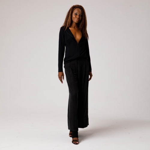 Брюки MALLONI Брюки-палаццо черного цвета фото 2