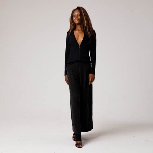 Брюки MALLONI Брюки-палаццо черного цвета фото 3